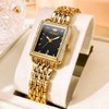 OLEVS Gold Watches for Women Black Face Small Wrist Analog