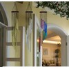 Decorative garden chime with 12 aluminium tubes, gold/silver/coloured, for hanging