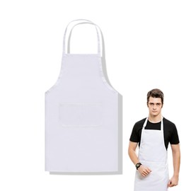 White Apron, Cooking Apron, Men's White Kitchen Aprons, Apron Cooking Aprons, Cotton Women's with Bib Wedding for Painting, Adult, Chefs White Adjustable, Cotton Apron, Female.
