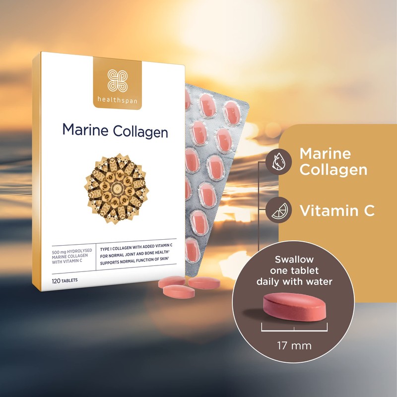 Healthspan Marine Collagen 500mg (120 Tablets) | Hydrolysed Type I