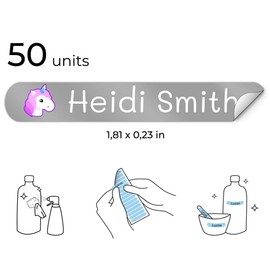 50 Customisable Mini Sticky Labels for Labelling Objects, Pens, Pencils, Dimensions: 4.2 x 0.5 cm