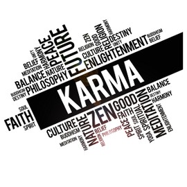 Vinyl Wall Decal Karma Zen Meditation Words Cloud Harmony Buddhism Stickers Mural (ig6292) Black