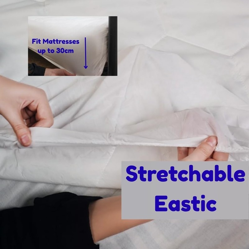 Plush Palace Extra Deep 30cm Quilted King Size Mattress Protector,