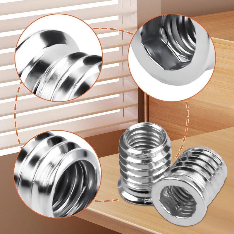 SWTYExt Pack of 60 Screw-in Nuts M8 x 20 mm