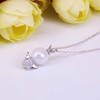 BiBeary Women elegant 925 Sterling Silver simulated Pearl little doll
