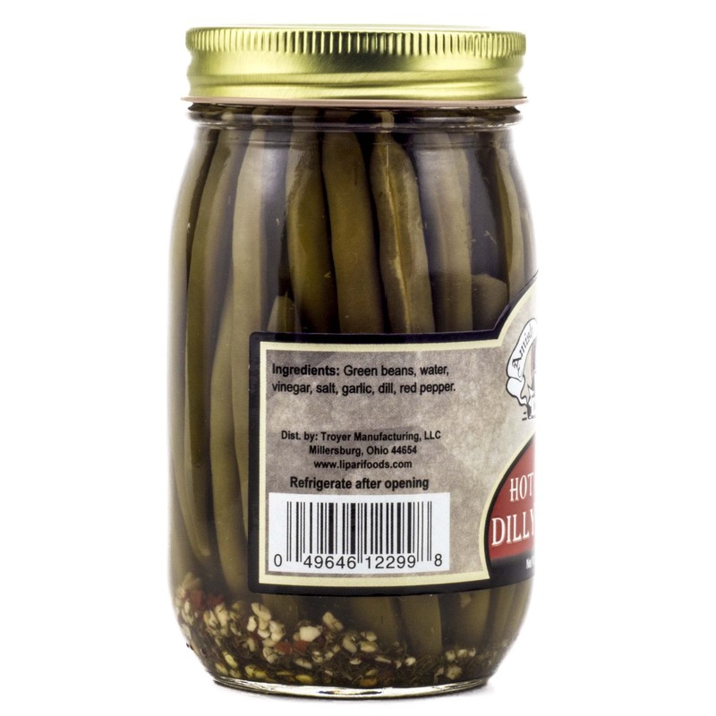 Amish Wedding Hot Garlic Dilly Beans 16oz (Pack of 2)