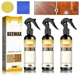 OUKPANE OUKPANE 3Pcs Natural Beeswax Spray, Micro Molecularized Beeswax Spray,Beeswax Spray Furniture Polish And Cleaner, Furniture Polish Spray, Beeswax Wood Cleaner Spray.(360ML)