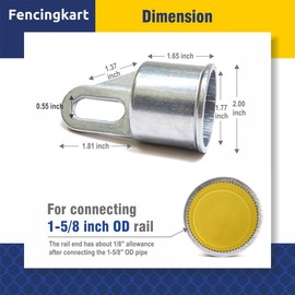 FencingKart Rail End Aluminum 1-5/8" OD, Galvanized, 10 Pieces, Chain Link Fence Fittings (Silver Galvanized)