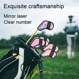 10Pcs Golf Club Covers Irons Golf Club Head Covers Stylish Golf Head Covers Fits Most Clubs(Black)