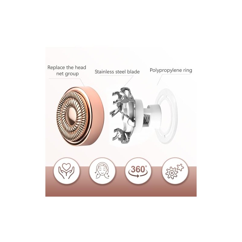 Replacement Heads Compatible with Flawless Facial Hair Remover, Replacement Blades