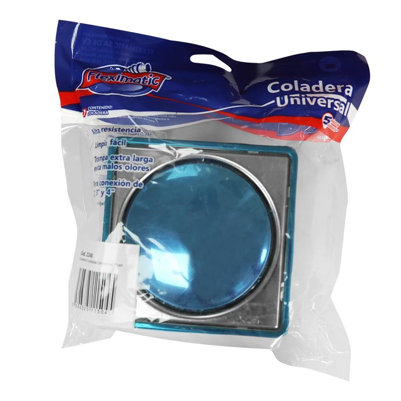 Fleximatic Coladera Universal Cuadrada Push Touch Eficiente LED Metal Sobremesa