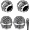4 Pieces Metal Microphone Mesh Heads, Microphone Metal Head with