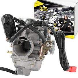 Area1 Replacement Carburettor 24 mm with E-Choke for 125/150 cc 4T Compatible with Sym Fiddle 2, Jet 4, Megalo, Orbit 1/2, Super Duke, Symphony (SR), Symply, Tonik, VS125, X Pro 125 150