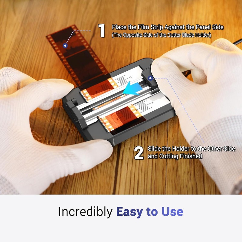 35mm Film Cutter 11 Levels Adjustable LED Backlight USB C