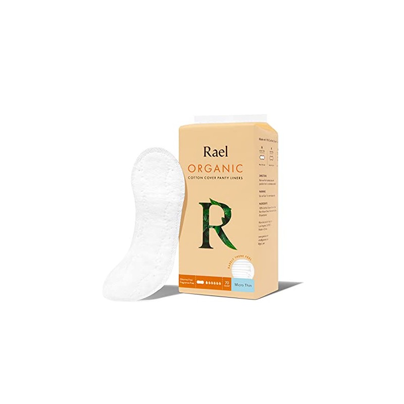 Rael, Organic Cotton Cover Panty Liners, Micro Thin, 70 Count