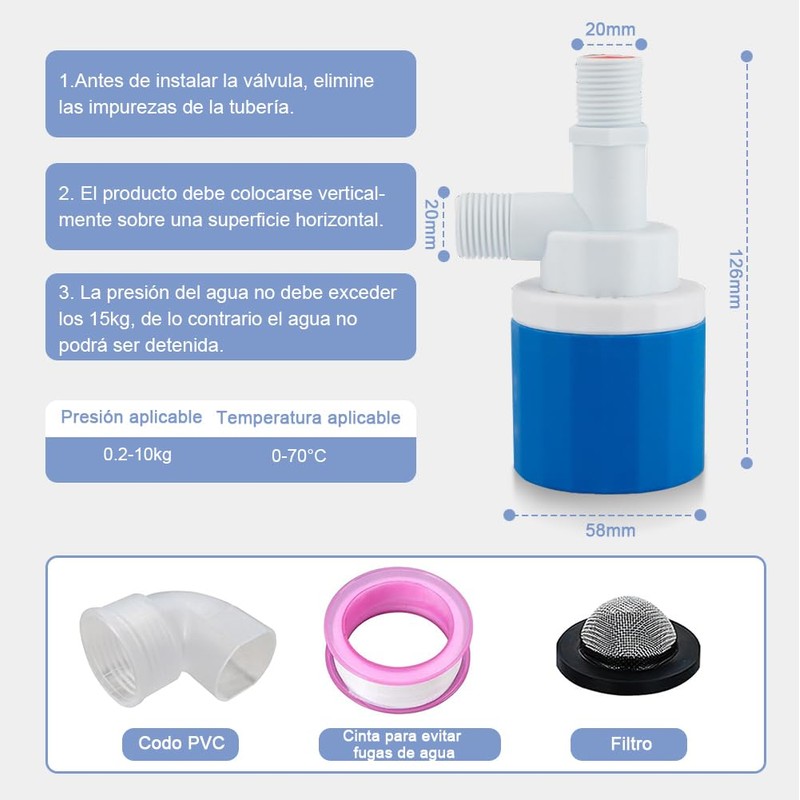 Válvula de Flotador de Agua Automática, Interruptor de Control de