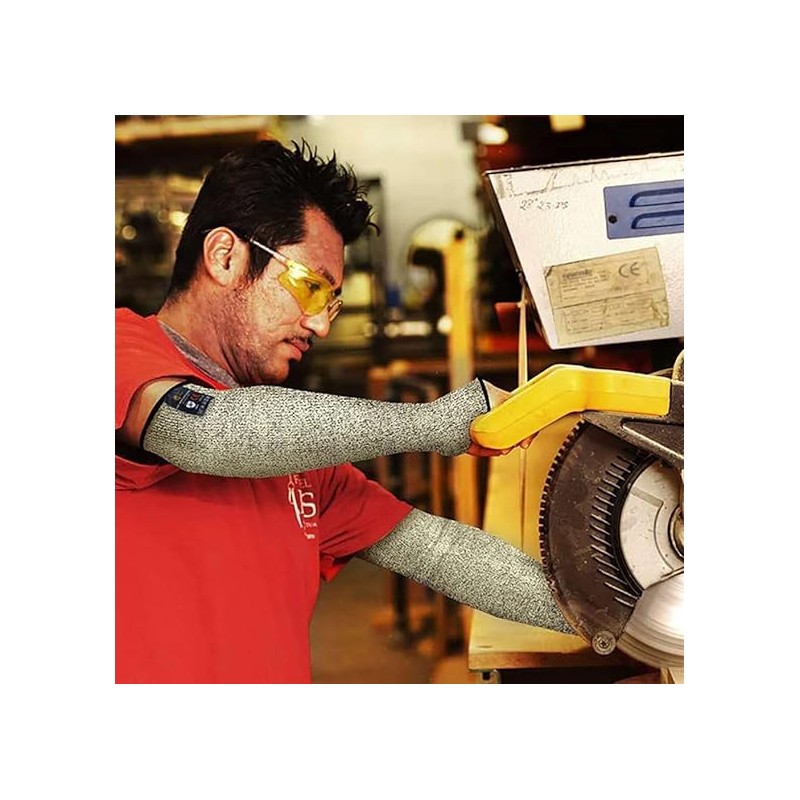 Cut Resistant Safety Arm Sleeves, Level 5 Protection Work Arm