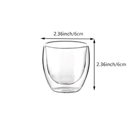 Bibabala Double Walled Espresso Cups 2.7oz,6Pcs Clear Expresso Coffee Mugs,Glass Espresso Shot Cup Set,Small Coffee Mugs,Double Wall Glasses for Ristretto,Lungo,Machiato(80ML)