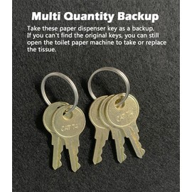 ORTREE Dispenser Keys for Bobrick,33043 CAT74 Toilet Paper Towel Dispenser Key,Paper Towel and Waste Receptacles Key Compatible with Janitor Bobrick Cat 74 Dispenser,Pack of 5