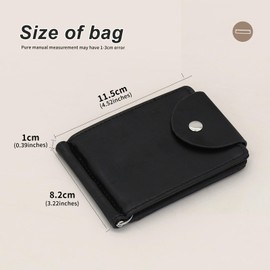 AfitLulu Men's Slim Wallet with ID Window and Money Clip, Men's Small PU Leather Wallet, Men's Ultra Thin Wallet with Multi-Card Compartment, black, Modern