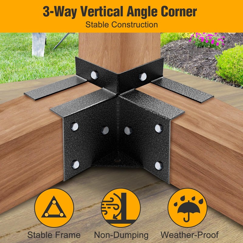 Eapele Pergola Kits with 3-Way & 4-Way Corner Brackets for