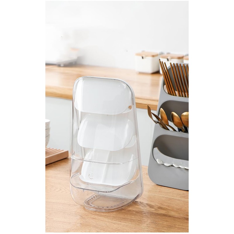 Hosoncovy Countertop Cutlery Drying Holder 3 Tier Cutlery Drainer Tableware