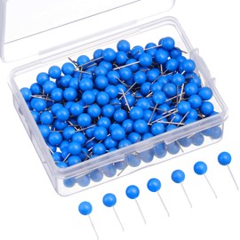 Map Tacks Push Pins Small Size 300 Packs (Blue, 1/5 Inch)