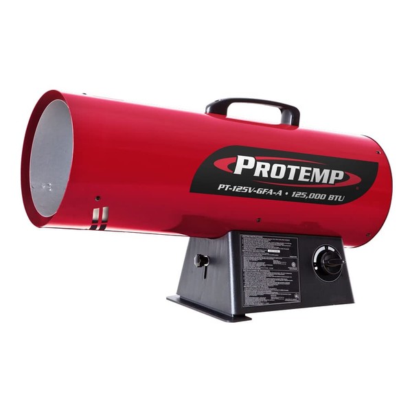 Protemp 125,000 Btu Lp Propane Heater For Warehouses, Garages, Barns And Workshops Up To 3125 Sq Feet (Pt-125V-Gfa-A)