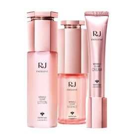 Yamada Beekeeping, RJ Excellent, Medicine, Wrinkle Clear, 3 Piece Set, 1 Set (Beauty Serum, Lotion, Whitening Serum, Moisturizing Cream, Moisturizing, Firm, Elastic, Age Skin, Royal Jelly Extract, Hyaluronic Acid)