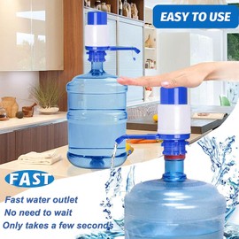 2 Pack Portable Manual Water Jug Dispenser, 5 Gallon Hand Pump Fits Most 2-6 Gallon Water Coolers