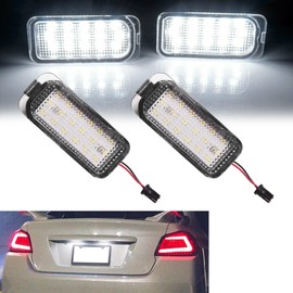 Beneges 2 x Error Free Xenon White LED Number Plate Light Compatible with 2006-2018 Ford Fiesta Focus Escape C-Max Mondeo Galaxy S-Max, 2008-2016 Jaguar XJ (X351) XF 542119, 585965