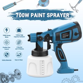 Electric Paint Sprayer - Paint Tools Ideal for Furniture House Painting 5 Nozzles and 3 Patterns, Easy to Clean for Cabinets, Fence, Walls, Door, Garden Chairs