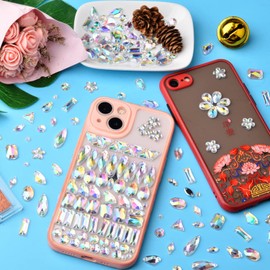 Umillars 500 piezas de acrílico mixto para coser en diamantes de imitación de vidrio acrílico gemas de diamante para manualidades, ropa, zapatos, decoración de bolsas (vidrio AB)