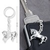 Sterll Mens 925 Silver Oxidised Horse Key Pendant Gift Boxed