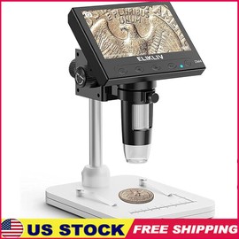 LCD Digital Coin Microscope 1000x Magnification 8 LED Lights PC Compatible New