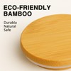 6 Pack Oui Yogurt Jar Lids, Natural Bamboo Wooden Oui