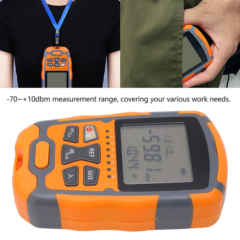 Optical Fiber Power Meter Digital Display Optic Cable Tester ‑70~+10dbm
