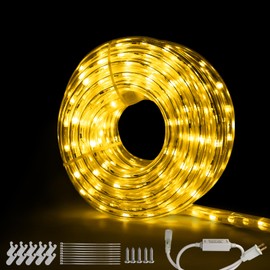 beatineon White Rope Lights Outdoor 100Ft, Cuttable Connectable, Flexible Tube Lights with 900Leds Brightness Dynamic Modes, Waterproof LED String Lighting for Garden, Patio, Party, Christmas