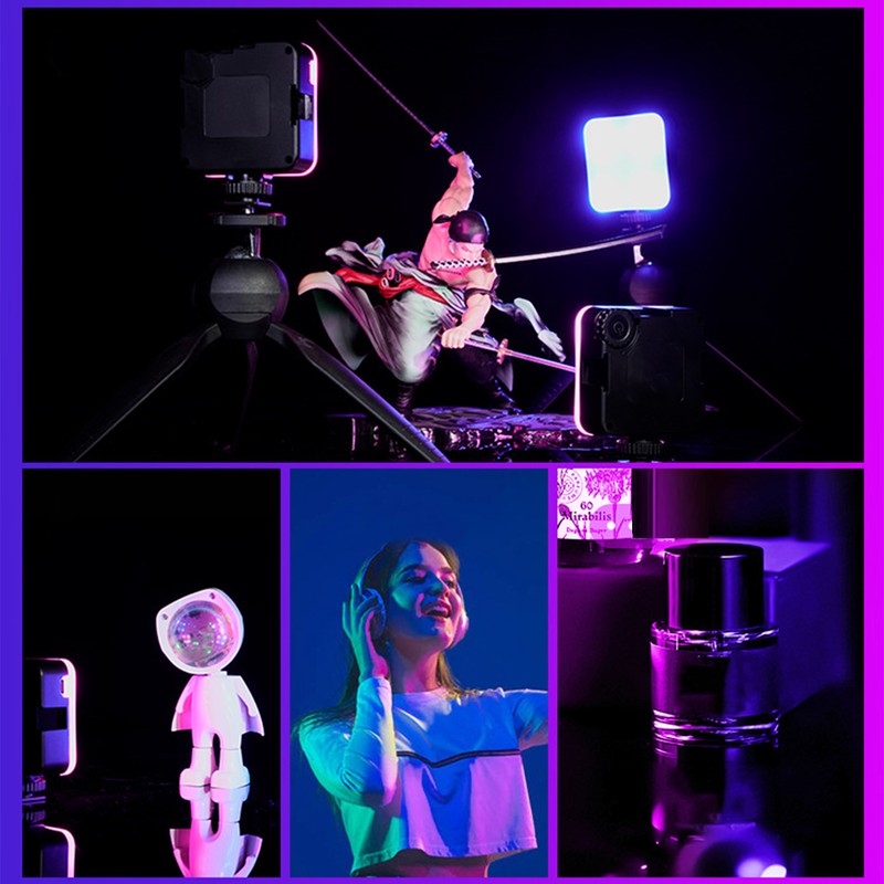 RGB Video Lights 2500K‑9000K Dimmable LED Camera Light Portable RechargeablePhotography