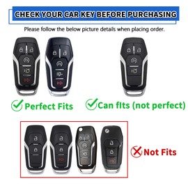TOMALL for Ford Key Fob Cover with Keychain, 5 Buttons Soft TPU Key Fob Protector Compatible with Ford F150 F250 F350 Fusion Mustang Explorer Edge Lincoln MKZ MKC MKX Car Key Cover, Black