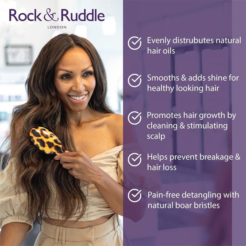 Rock & Ruddle Soft White Natural Boar Bristle Hairbrush for