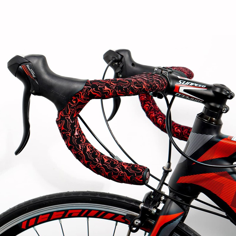 Chooee Road Bike Handlebar Tape,2PCS Bicycle Bar tape,Red.