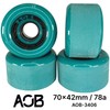 AOB Premium Longboard/Cruiser 2K Wheels (4 Pieces) Set Concentricity Calibrated