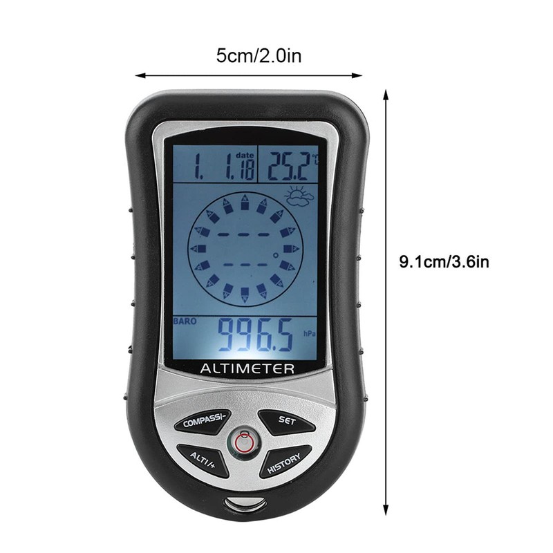 Portable Multifunctional Electronic Weather Altimeter Barometer for Outdoor Enthusiasts Home