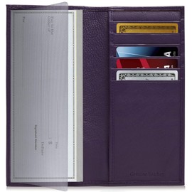 Access Denied Genuine Leather Checkbook Cover For Women & Men - Checkbook Holder For Duplicate Checks Card Wallet RFID