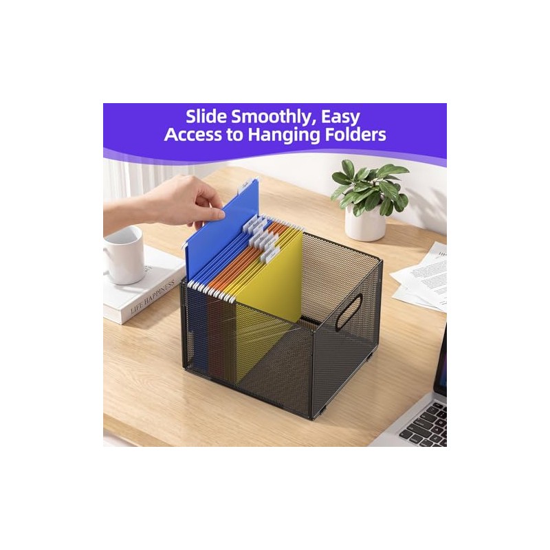 2 Pack Hanging File Organizer, File Folder Organizer Box Filing