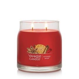 Yankee Candle Kitchen Spice Scented, Signature 13oz Medium Jar 2-Wick Candle, Over 35 Hours of Burn Time