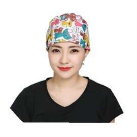 Ibluelover Head Scarf, Cotton Cap, Beauty / Dust Cap, Adjustable Cap, Women's / Men's Working Hat, Chef's Hat, Experimental Lace Up Cap, Work Cap, Fashion / Leisure Hat, Short Hair, Long Hair, Chef’s Cap - cat, size: 58-62
