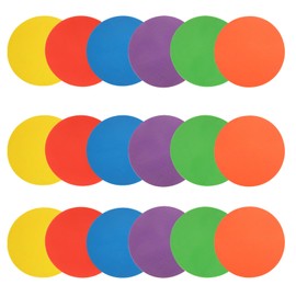 LOYORTY 18 PCS 9 Inch Poly Spot Markers with Bag, 6 Color Poly Vinyl Floor Spot Marker, Round Non Slip Rubber Floor Agility Dots for Gym Soccer Basketball Sports Games
