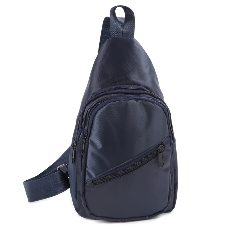 WESTEND Crossbody Nylon Sling Bag Backpack with Adjustable Strap, Navy